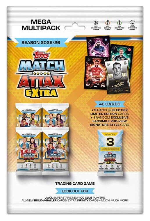 UEFA Champions League Match Attax Extra Gyűjthető Kártyák 2025/26 Mega Multipack