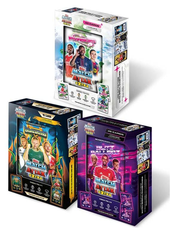 UEFA Champions League Match Attax Extra Gyűjthető Kártyák 2025/26 Mega Tin