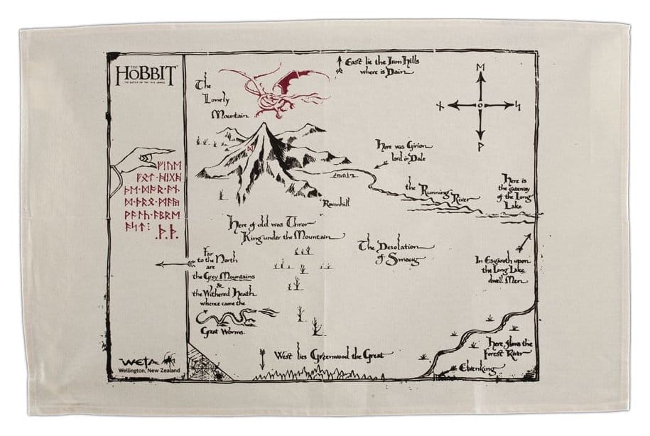 The Hobbit Tea Törölköző Thorins Map 72 cm