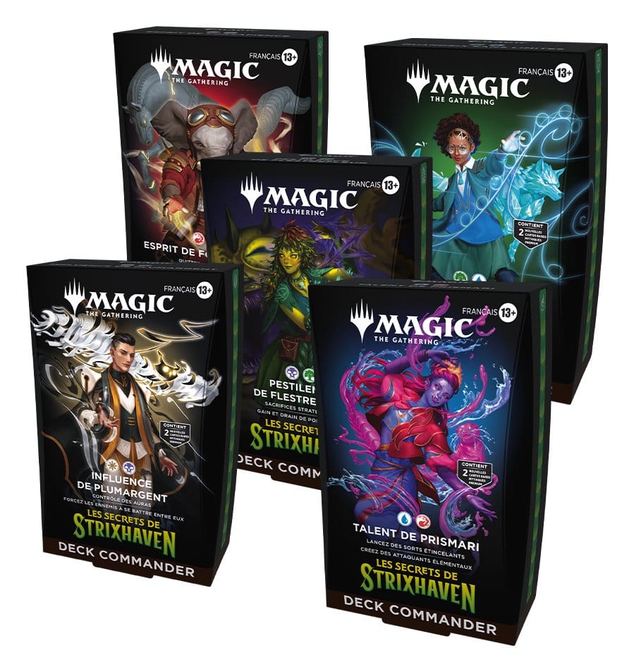 Magic the Gathering Les secrets de Strixhaven Commander Decks Case (5) Francia Nyelvű
