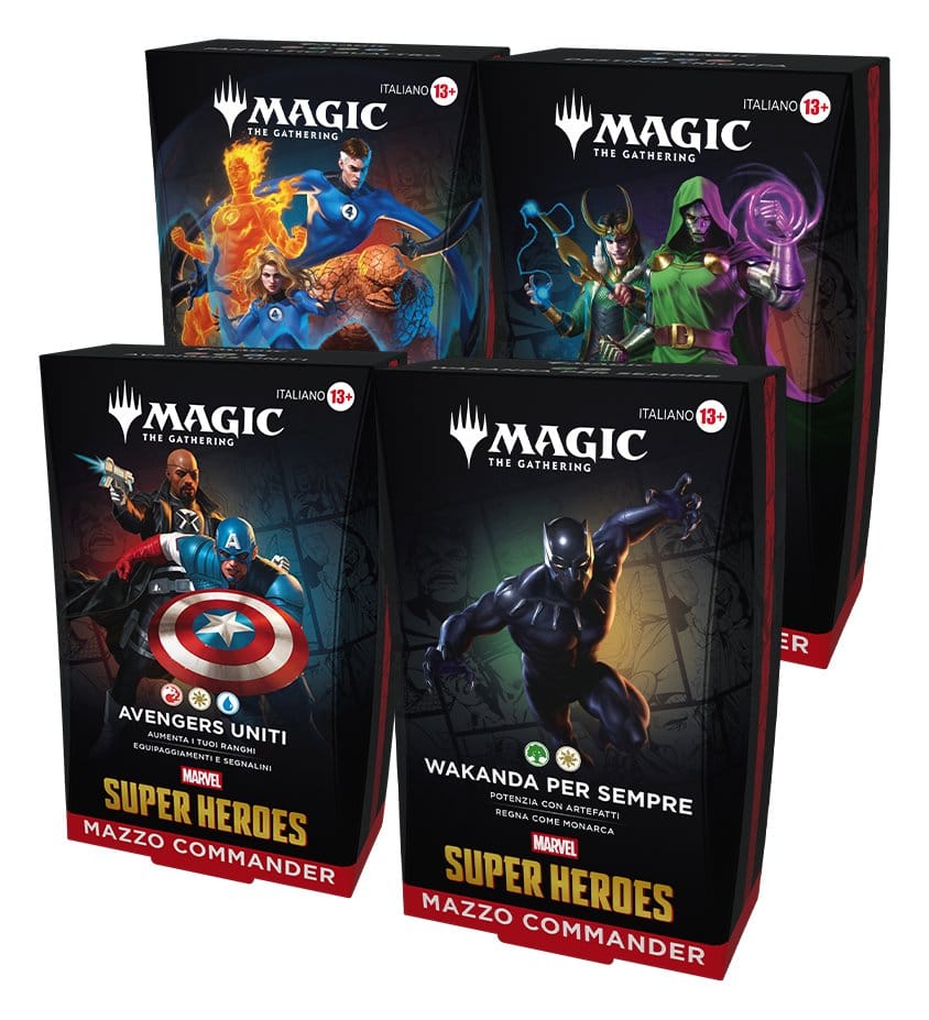 Magic the Gathering Marvel Super Heroes Commander Decks Case (4) Olasz Nyelvű